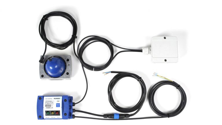 带无电位输出和 1 个传感器的 CO2 测量和警告单元 CO2-MWM-PA+1xSENS